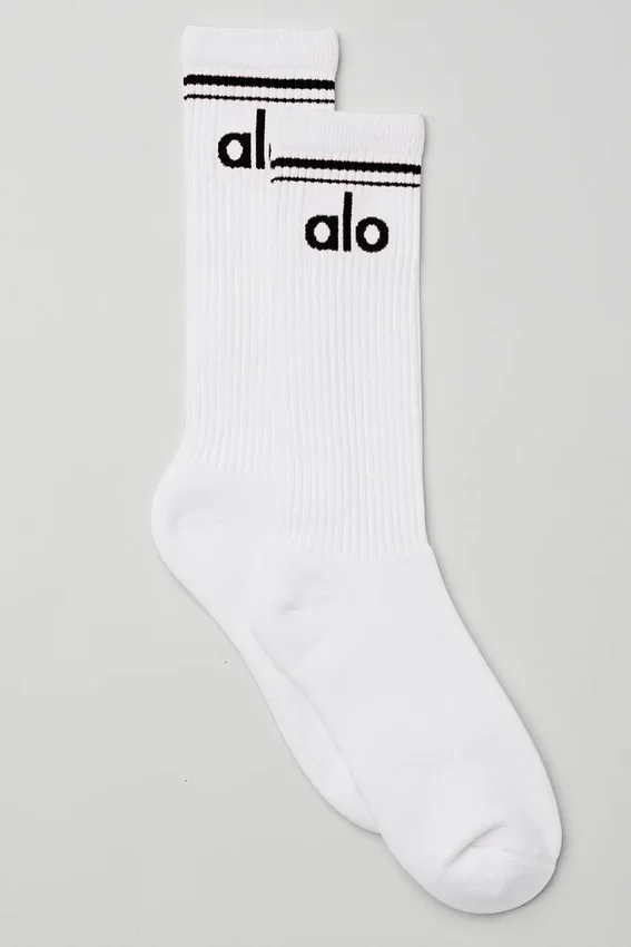Unisex-Socken im Retro-Stil – Weiß/Schwarz