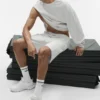 Unisex-Socken im Retro-Stil – Weiß/Schwarz
