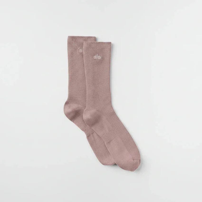 Unisex-Socken mit halbhohem Schaft – Taupe