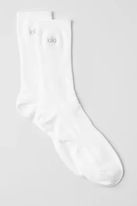 Unisex-Socken mit halbhohem Schaft – Weiß