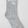 Unisex-Throwback-Socken – Athletic Heather Grey/Weiß