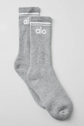 Unisex-Throwback-Socken – Athletic Heather Grey/Weiß