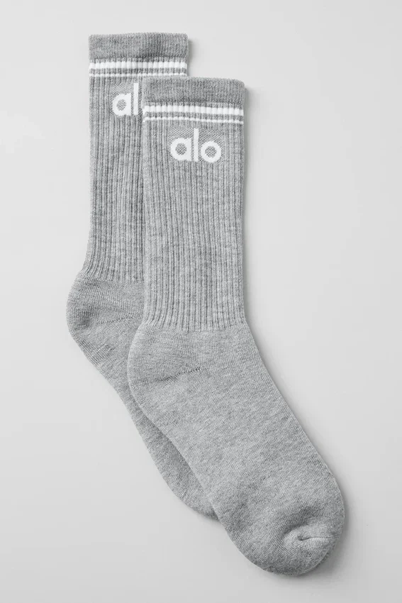 Unisex-Throwback-Socken – Athletic Heather Grey/Weiß