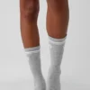Unisex-Throwback-Socken – Athletic Heather Grey/Weiß