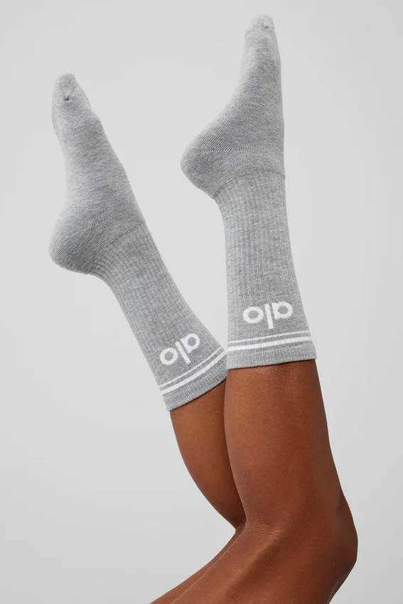 Unisex-Throwback-Socken – Athletic Heather Grey/Weiß