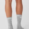 Unisex-Throwback-Socken – Athletic Heather Grey/Weiß
