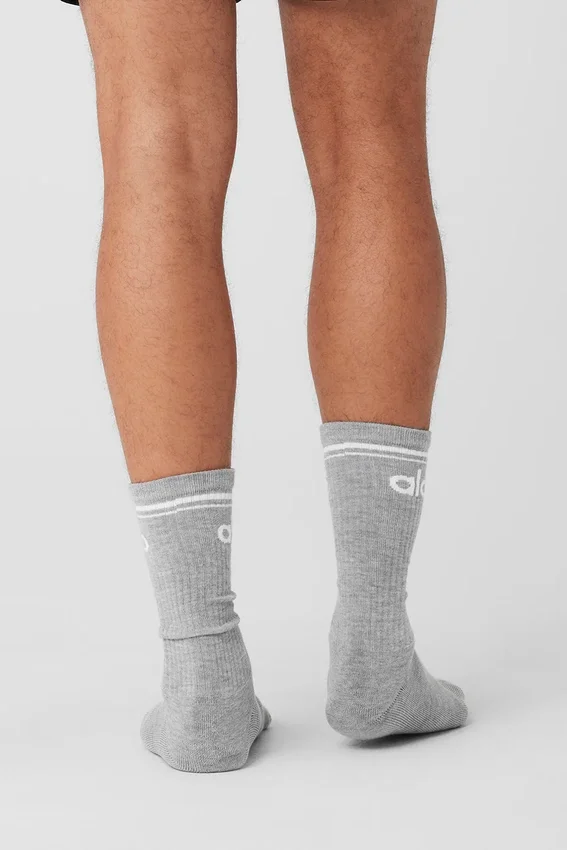Unisex-Throwback-Socken – Athletic Heather Grey/Weiß