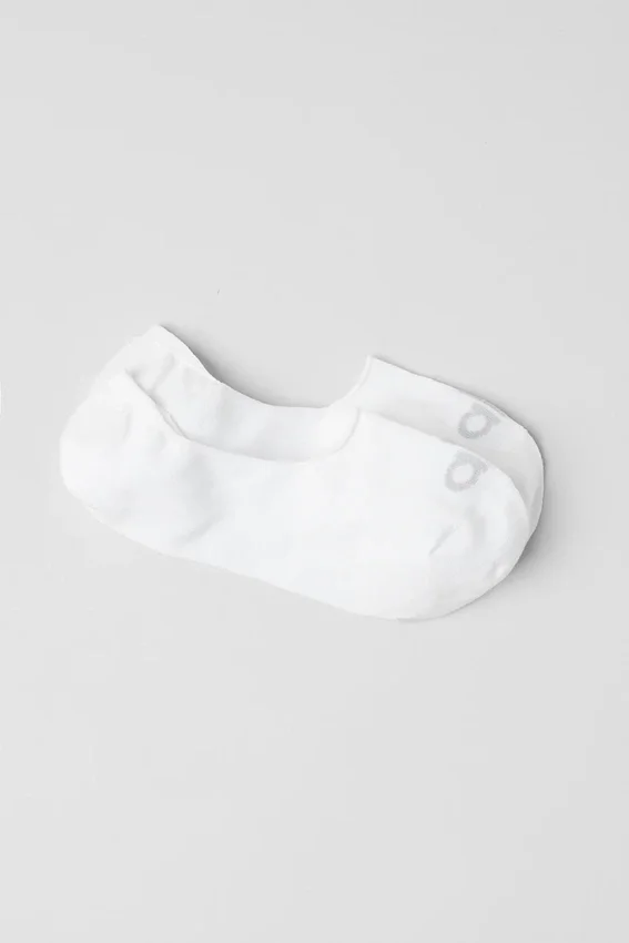 Unisex-Unsichtbare Socken – Weiß/Taubengrau