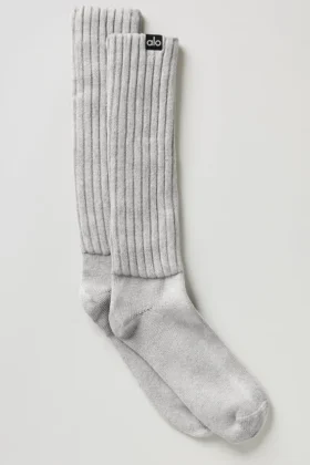 Unisex Washed Scrunch Socken – Hazy Grey Wash