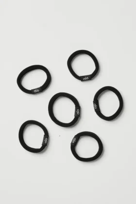 „Untangled“-Haargummi 6er-Pack – Schwarz