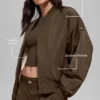 Urbanite-Bomberjacke aus Kunstfell – Espresso/Elfenbein