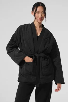 Urbanite Wrap-Daunenweste – Schwarz