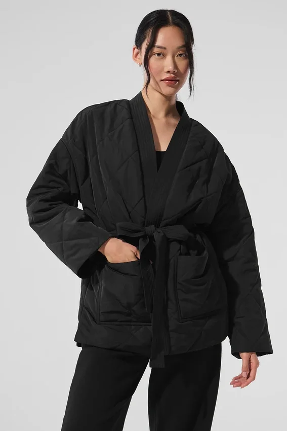 Urbanite Wrap-Daunenweste – Schwarz