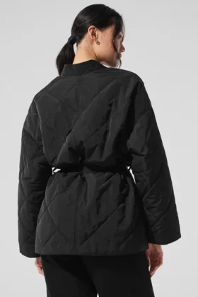 Urbanite Wrap-Daunenweste – Schwarz