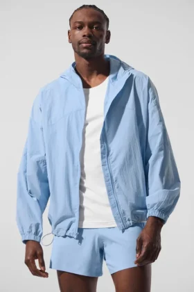 Vantage Nylon-Ripstop-Trainingsjacke – Seashell Blue