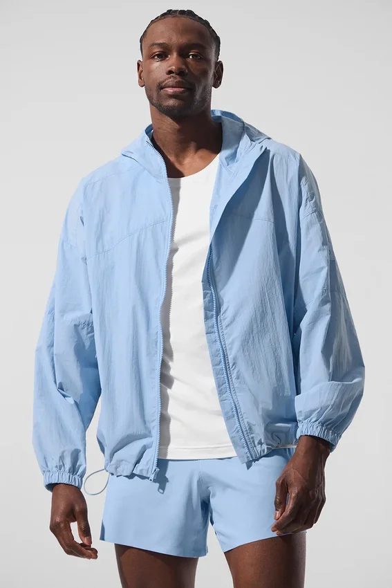 Vantage Nylon-Ripstop-Trainingsjacke – Seashell Blue