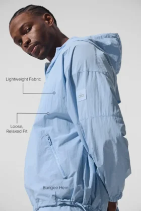 Vantage Nylon-Ripstop-Trainingsjacke – Seashell Blue