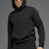 Waffel-Lounge-Hoodie – Schwarz