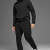 Waffel-Lounge-Hoodie – Schwarz