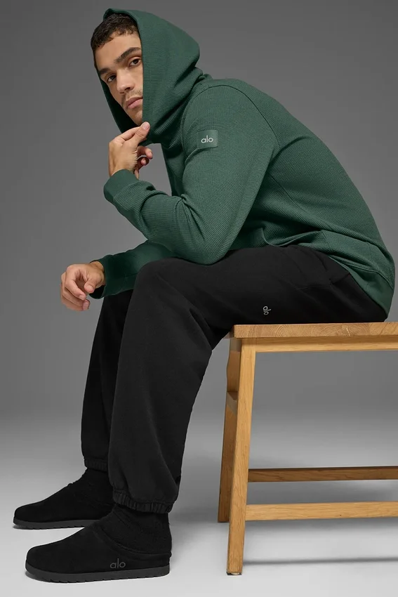 Waffle Lounge Hoodie – Clover Green