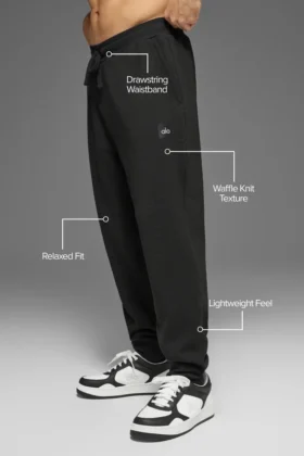 Waffle Lounge Jogger – Schwarz