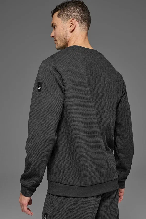 Waffle Lounge Langarmshirt – Anthrazit