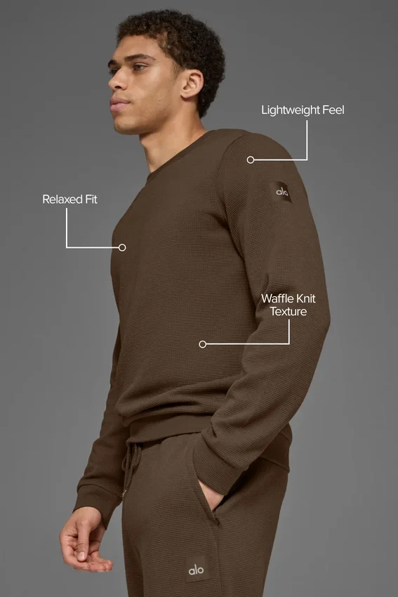 Waffle Lounge Langarmshirt – Espresso