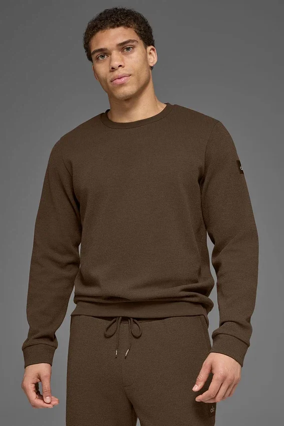 Waffle Lounge Langarmshirt – Espresso