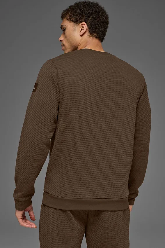 Waffle Lounge Langarmshirt – Espresso