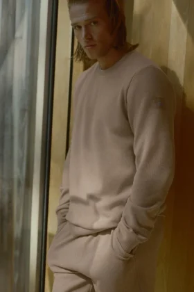 Waffle Lounge Langarmshirt – Gravel