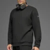 Waffle Lounge Langarmshirt – Schwarz