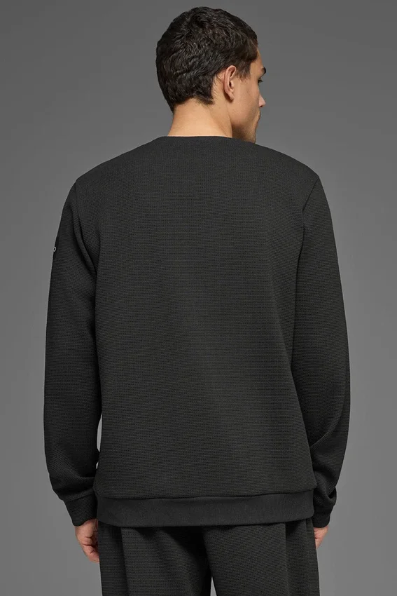 Waffle Lounge Langarmshirt – Schwarz