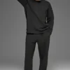 Waffle Lounge Langarmshirt – Schwarz