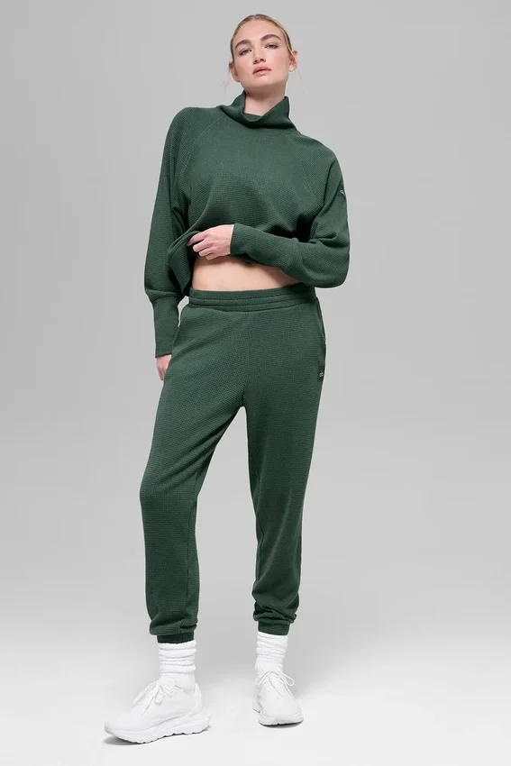 Waffle Weekend Escape Jogger – Clover Green