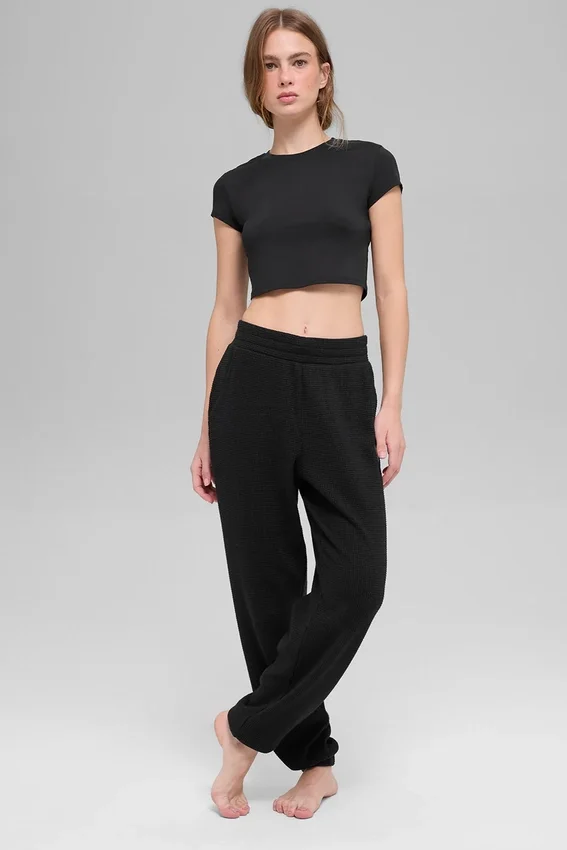 Waffle Weekend Escape Jogger – Schwarz