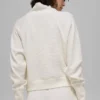 Waffle Weekend Escape Langarmshirt mit Stehkragen – Elfenbein
