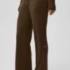 Weite Hose mit mittlerer Leibhöhe aus Pullover-Strick – Espresso