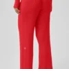 Weite Hose mit mittlerer Leibhöhe aus Pullover-Strick – Unwind – in leuchtendem Rot