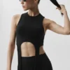 Wellness Rib Flaunt Top – Schwarz