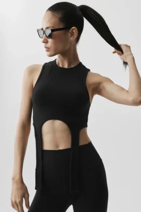 Wellness Rib Flaunt Top – Schwarz