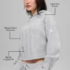 Winter Bliss Hoodie mit Zopfmuster – Athletic Heather Grey