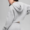 Winter Bliss Hoodie mit Zopfmuster – Athletic Heather Grey