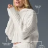 Winter Bliss Hoodie mit Zopfmuster – Elfenbein