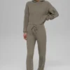 Winter Bliss Hoodie mit Zopfmuster – Hellkakao