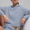 Winter Bliss Hoodie mit Zopfmuster – Winter Frost