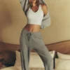 Winter Bliss Hose im Zopfmuster – Athletic Heather Grey