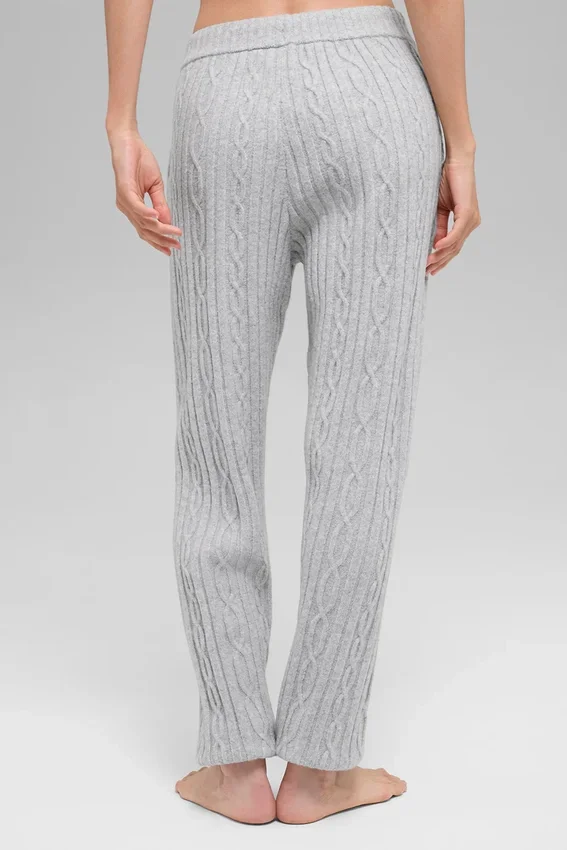 Winter Bliss Hose im Zopfmuster – Athletic Heather Grey