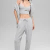 Winter Bliss Hose im Zopfmuster – Athletic Heather Grey