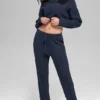 Winter Bliss Hose im Zopfmuster – Marineblau