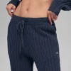 Winter Bliss Hose im Zopfmuster – Marineblau